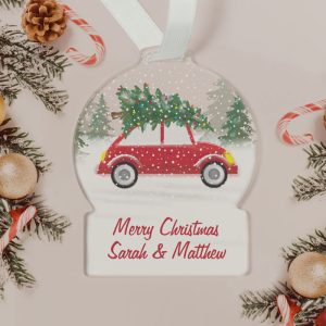 Personalised Driving Home For Christmas Acrylic Decoration