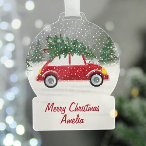 Personalised Driving Home For Christmas Acrylic Decoration