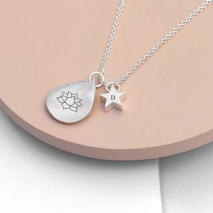 Silver Plated Personalised Diwali Petal Lotus Necklace