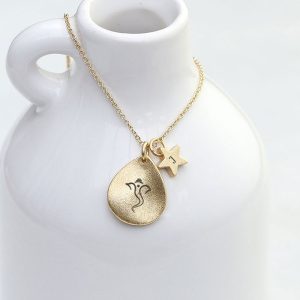 Gold Plated Personalised Diwali Petal Ganesh Necklace