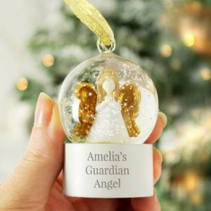 Personalised Angel Message Glitter Snow Globe Memorial Gift