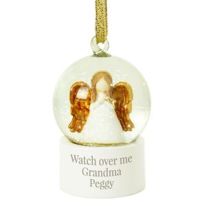 Personalised Angel Message Glitter Snow Globe Memorial Gift