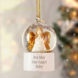 Personalised Angel Message Glitter Snow Globe Memorial Gift