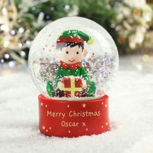 Kid's Personalised Christmas Elf Glitter Snow Globe