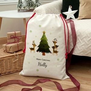 Personalised Christmas Reindeer Family Santa Sack