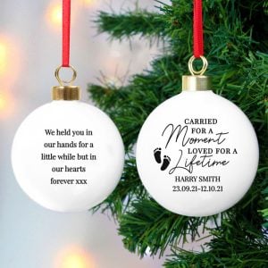 Personalised Carried For A Moment Ceramic Tree Bauble