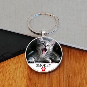 Personalised Pet Photo Upload and Text Key Ring