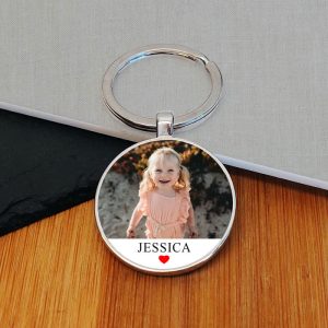 Personalised Photo Upload and Text Key Ring