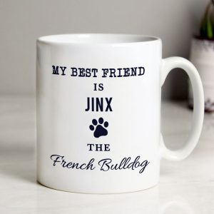 Personalised Paw Print Dog Breed White Ceramic Mug