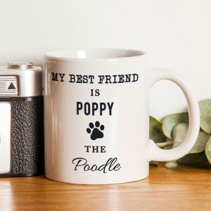 Personalised Paw Print Dog Breed White Ceramic Mug