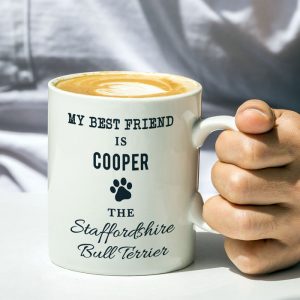 Personalised Paw Print Dog Breed White Ceramic Mug