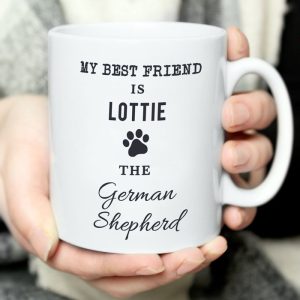 Personalised Paw Print Dog Breed White Ceramic Mug