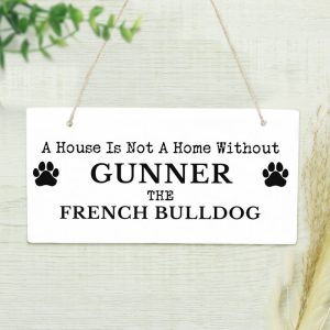 Personalised Paw Print Dog Breed Wooden Sign Dog Owner Gift