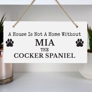 Personalised Paw Print Dog Breed Wooden Sign Dog Owner Gift