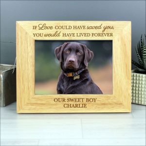 Personalised Pet Memorial 6x4 Inch Photo Frame Oak Veneer