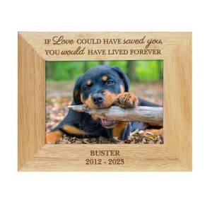Personalised Pet Memorial 6x4 Inch Photo Frame Oak Veneer