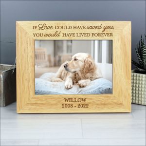 Personalised Pet Memorial 6x4 Inch Photo Frame Oak Veneer