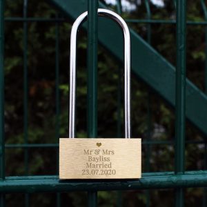 Personalised Heart Motif Any Message Padlock