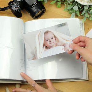 Personalised Floral Elephant Square Baby Photo Album