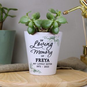 Personalised In Loving Memory Ceramic Memorial Plant Pot