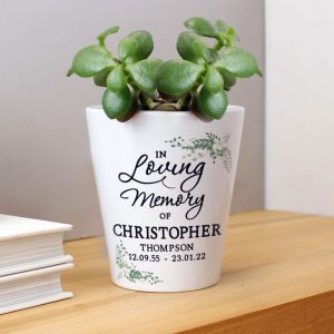 Personalised In Loving Memory Ceramic Memorial Plant Pot