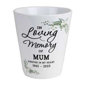 Personalised In Loving Memory Ceramic Memorial Plant Pot