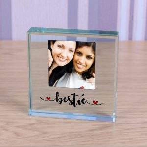 Glass Photo Upload Token Bestie - Best Friend Gift