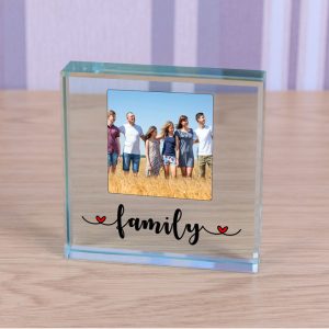 Glass Photo Upload Keepsake Token - Family Gift