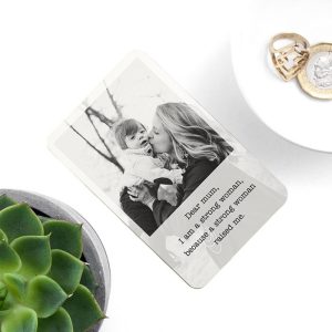Mum's Engraved Photo Upload Wallet Metal Keepsake Card
