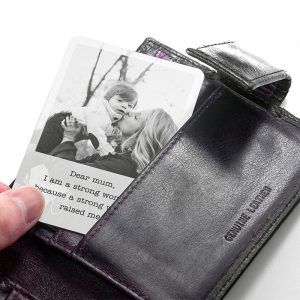Mum's Engraved Photo Upload Wallet Metal Keepsake Card