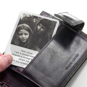 Mum's Engraved Photo Upload Wallet Metal Keepsake Card