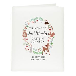 Woodland Animals Personalised Baby Photo Album Interleaved