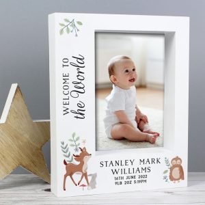 Personalised Woodland Animals 5x7 Inch Box Photo Frame