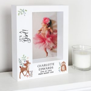 Personalised Woodland Animals 5x7 Inch Box Photo Frame