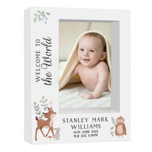 Personalised Woodland Animals 5x7 Inch Box Photo Frame