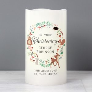 Personalised Woodland Animals LED Candle Night Light