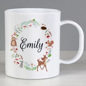 Personalised Woodland Animals Toddlers Plastic Mug