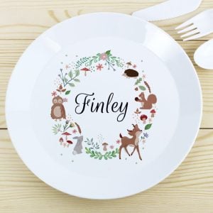 Personalised Woodland Animals BPA-Free Plastic Plate