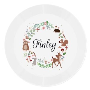 Personalised Woodland Animals BPA-Free Plastic Plate