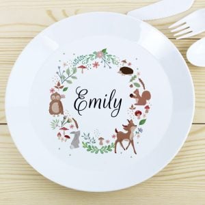Personalised Woodland Animals BPA-Free Plastic Plate