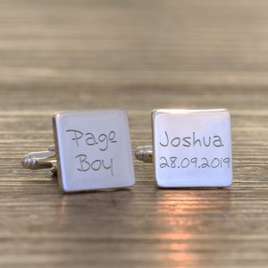 Personalised Engraved Page Boy Square Cufflinks