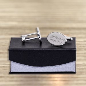 Personalised Thanks For Being Our Page Boy Oval Cufflinks