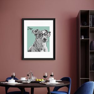 A3 Framed Personalised Pet Portrait Sketch Print