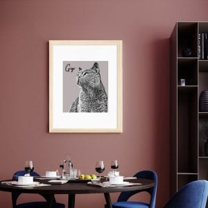 A3 Framed Personalised Pet Portrait Sketch Print