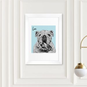A2 Framed Personalised Pet Portrait Sketch Print