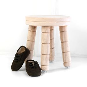 Personalised Cute Bear Wooden Stool Boy, Girl, Toddler