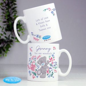 Personalised Me To You Floral Mug Grandmother Mum Sister