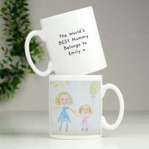 Personalised Children's Drawing Photo Upload Mug Mum Dad