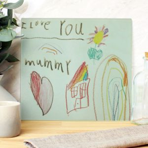 Personalised Children's Drawing Upload Glass Chopping Board