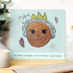 Personalised Children's Drawing Upload Glass Chopping Board